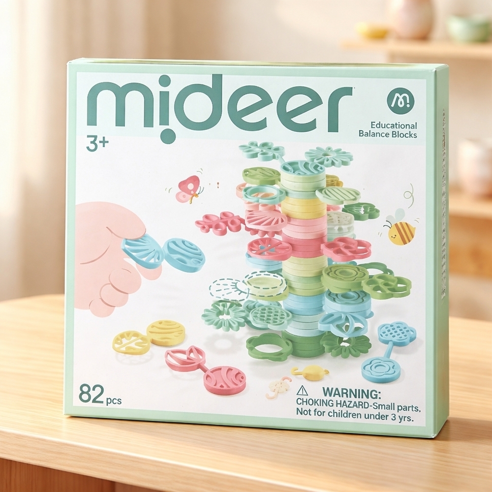 Educational Balance Blocks Set - Pastel Green, Pink, Blue, Yellow